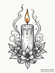 A powerful burning candle with smoke, fading,... - эскиз тату (№1751820317_0, 06.07.2025 16:45) — Tatufoto.com