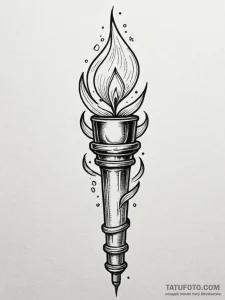 Torch, tattoo drawing outline, black and grey... - эскиз тату (№1751821504_0, 06.07.2025 17:05) — Tatufoto.com