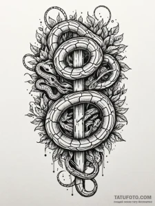 Bone serpent weaving through ribs, tattoo lin... - эскиз тату (№1751821757_0, 06.07.2025 17:09) — Tatufoto.com