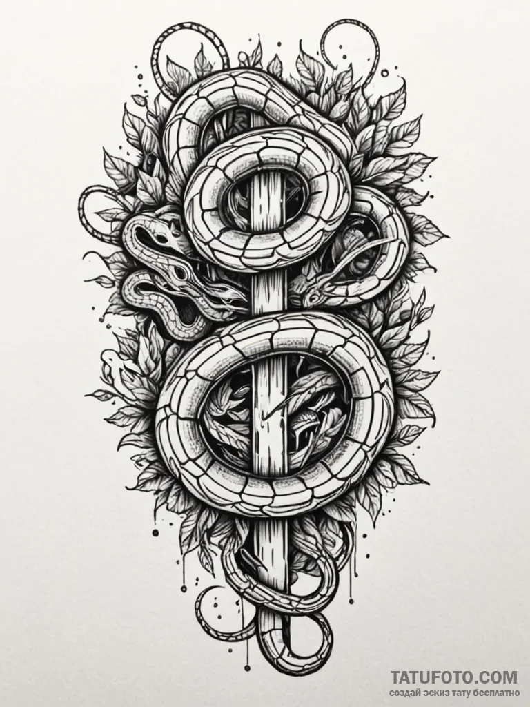 Bone serpent weaving through ribs, tattoo lin... - эскиз тату (№1751821757_0, 06.07.2025 17:09) — Tatufoto.com