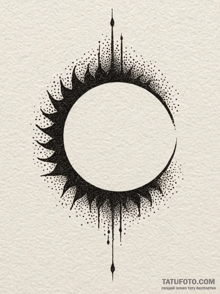 Eclipse blade forming through mist, tattoo li... - эскиз тату (№1751822219_0, 06.07.2025 17:16) — Tatufoto.com