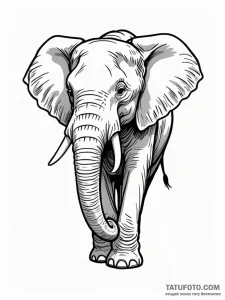 Elephant, symbolizing wisdom, memory, and loy... - эскиз тату (№1751822639_0, 06.07.2025 17:23) — Tatufoto.com