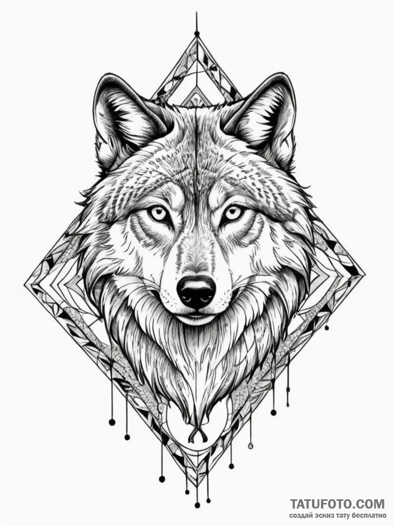Wolf runes etched in stone, artistic tattoo s... - эскиз тату (№1751822723_0, 06.07.2025 17:25) — Tatufoto.com