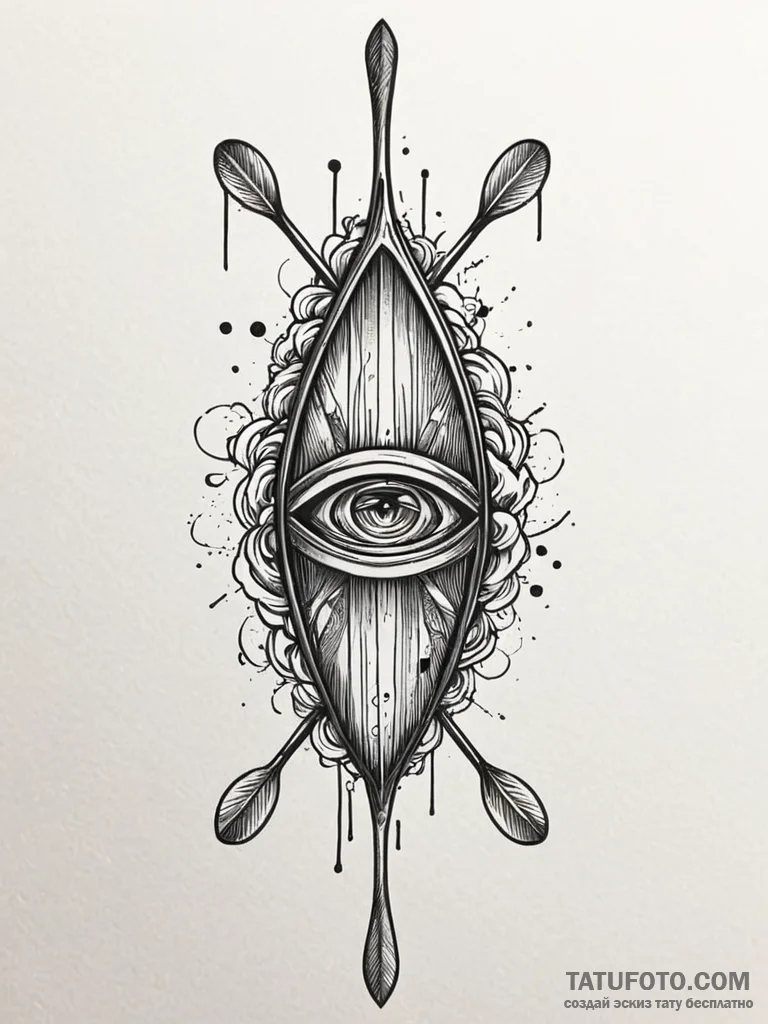 Oar, strong and weathered, from a rowing boat… — эскиз тату (№1751823060_0, 06.07.2025 17:31) — Tatufoto.com
