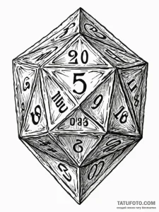 A d20 die from dungeons & dragons, artistic t... - эскиз тату (№1751823649_0, 06.07.2025 17:40) — Tatufoto.com