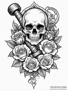 Hammer, tattoo sketch design, on a clean whit... - эскиз тату (№1751823732_0, 06.07.2025 17:42) — Tatufoto.com