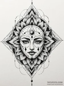 Cracked mask bleeding shadows, ink illustrati... - эскиз тату (№1751824829_0, 06.07.2025 18:00) — Tatufoto.com