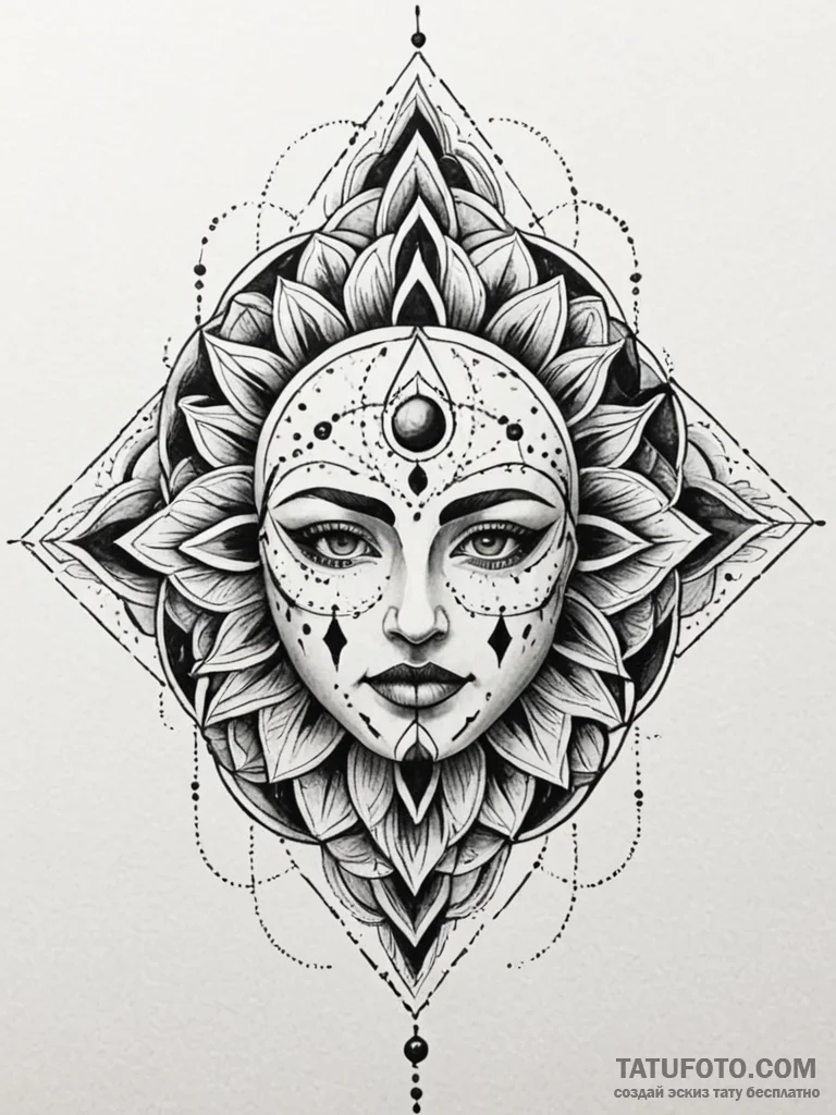 Cracked mask bleeding shadows, ink illustrati… — эскиз тату (№1751824829_0, 06.07.2025 18:00) — Tatufoto.com