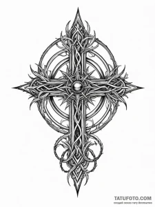 Etched crown of obsidian thorns, ink illustra... - эскиз тату (№1751824916_0, 06.07.2025 18:01) — Tatufoto.com