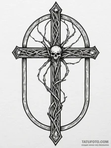Lunar relic within bone cage, tattoo sketch d... - эскиз тату (№1751825504_0, 06.07.2025 18:11) — Tatufoto.com