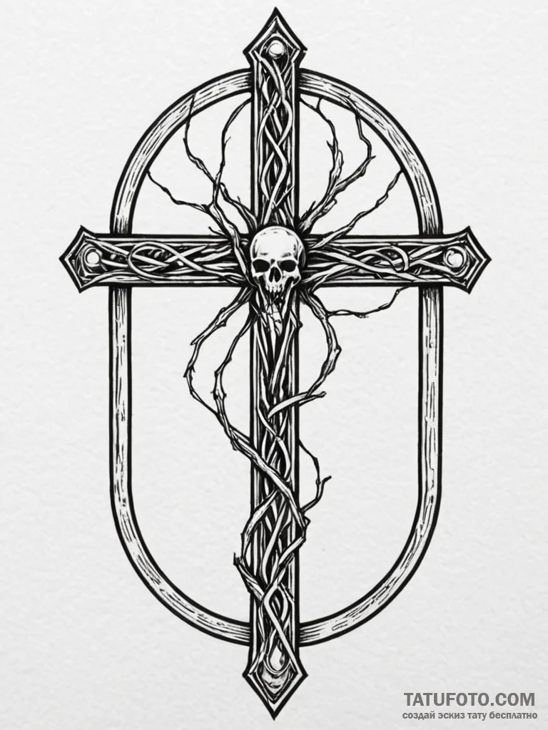 Lunar relic within bone cage, tattoo sketch d... - эскиз тату (№1751825504_0, 06.07.2025 18:11) — Tatufoto.com