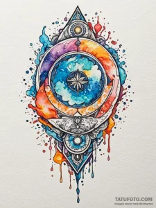 Opal coin spinning in air, tattoo line art, m... - эскиз тату (№1751826596_0, 06.07.2025 18:29) — Tatufoto.com
