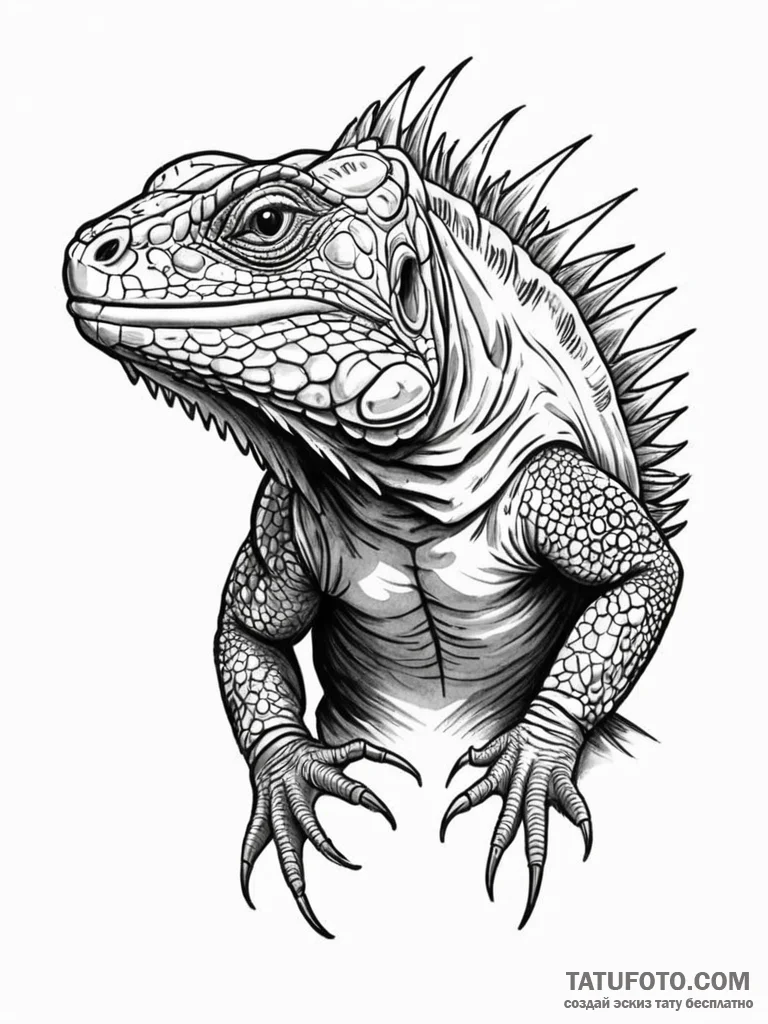 Iguana - эскиз тату (№1751826681_0, 06.07.2025 18:31) — Tatufoto.com