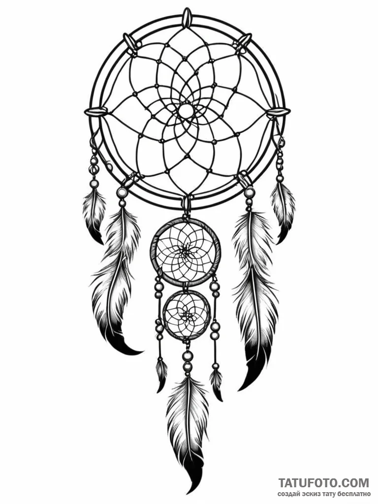 Dreamcatcher - эскиз тату (№1751826932_0, 06.07.2025 18:35) — Tatufoto.com