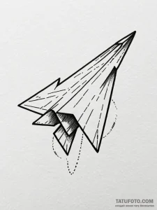 Paper airplane, concept art for tattoo, minim... - эскиз тату (№1751827351_0, 06.07.2025 18:42) — Tatufoto.com