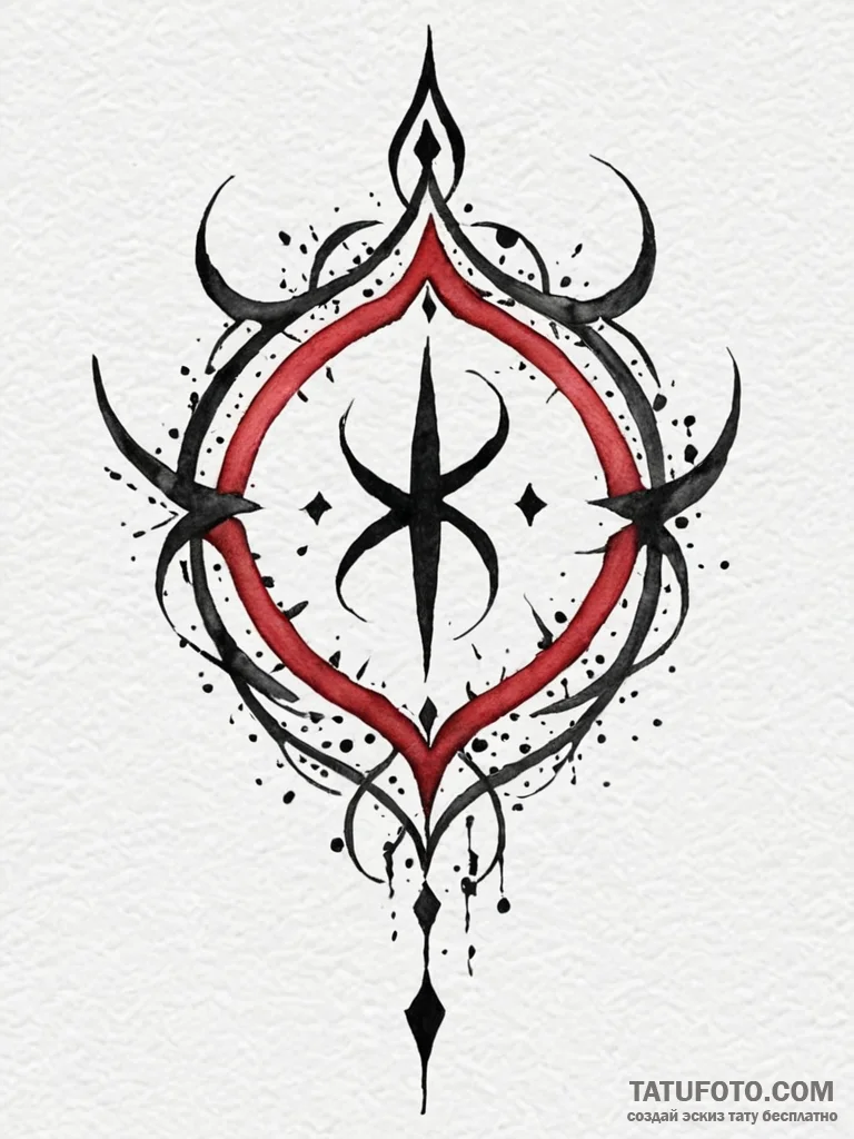 Lilith's sigil, tattoo sketch design, waterco... - эскиз тату (№1751827606_0, 06.07.2025 18:46) — Tatufoto.com