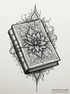 Broken book bleeding ink, tattoo line art, li... - эскиз тату (№1751827690_0, 06.07.2025 18:48) — Tatufoto.com