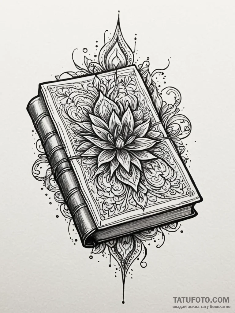 Broken book bleeding ink, tattoo line art, li... - эскиз тату (№1751827690_0, 06.07.2025 18:48) — Tatufoto.com