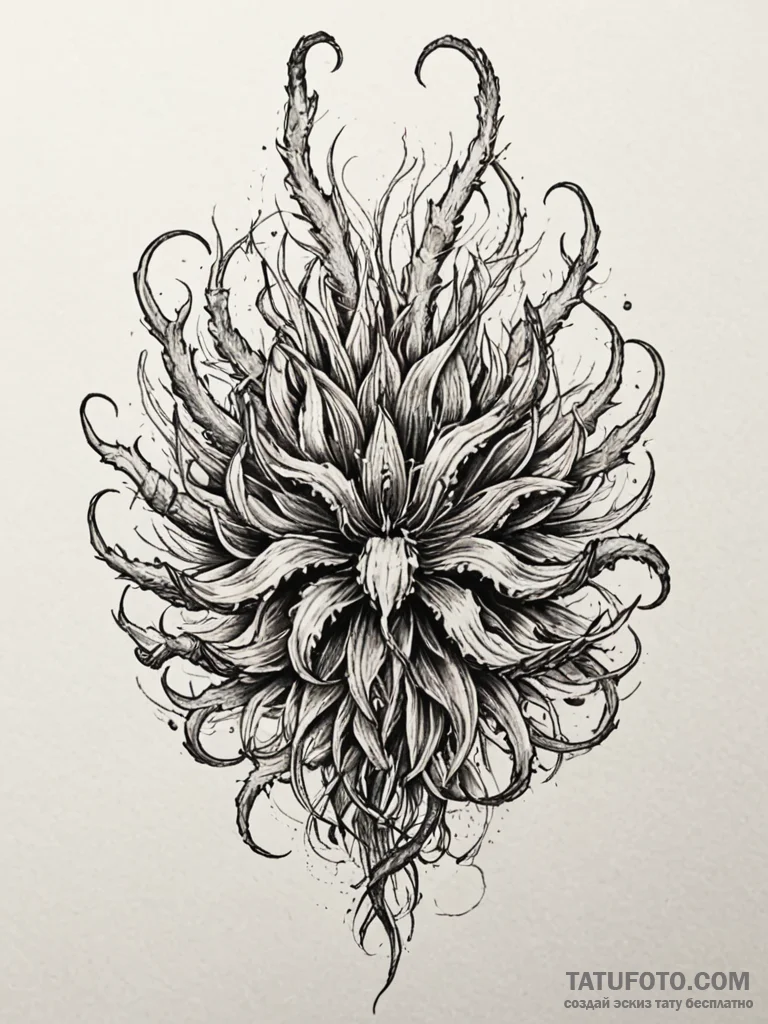 Cordyceps from the last of us, ink illustrati... - эскиз тату (№1751827773_0, 06.07.2025 18:49) — Tatufoto.com