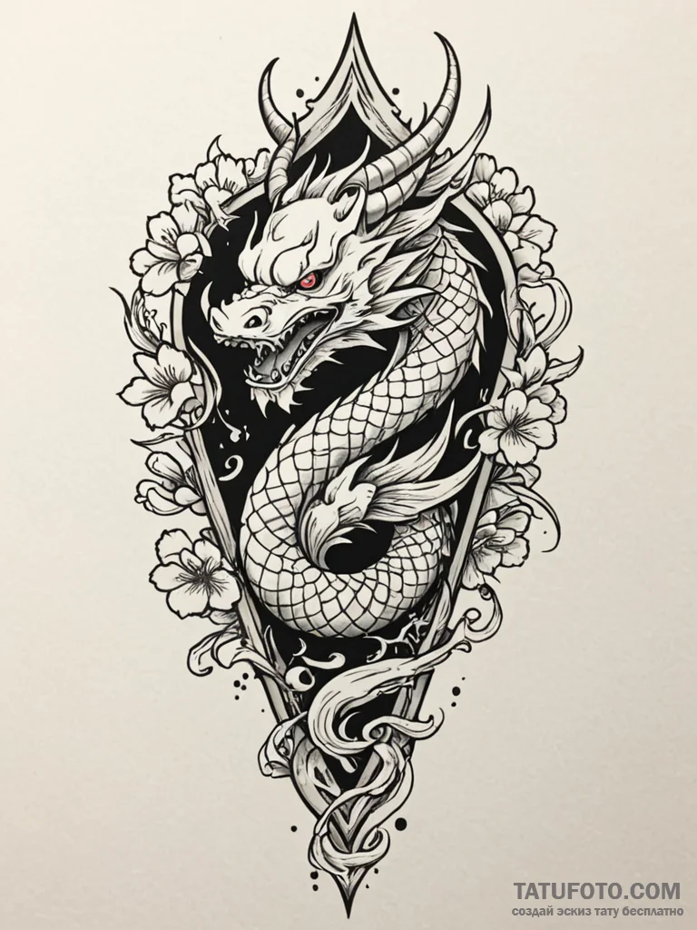 Ivory dagger through iron heart, ink illustra... - эскиз тату (№1751827942_0, 06.07.2025 18:52) — Tatufoto.com