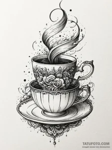 Tornado in a teacup, tattoo flash sheet desig... - эскиз тату (№1751828025_0, 06.07.2025 18:53) — Tatufoto.com