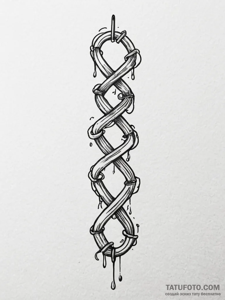 Graven relic bound in chains, tattoo line art... - эскиз тату (№1751828616_0, 06.07.2025 19:03) — Tatufoto.com
