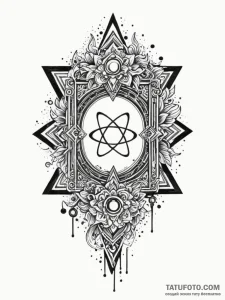Atomic gate opening into void, tattoo flash s... - эскиз тату (№1751828955_0, 06.07.2025 19:09) — Tatufoto.com