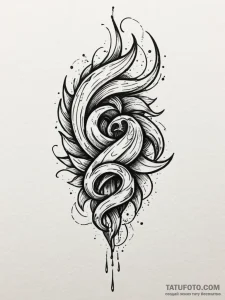 Broken fang lodged in stone, tattoo line art,... - эскиз тату (№1751829375_0, 06.07.2025 19:16) — Tatufoto.com