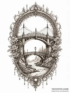 A detailed broken bridge, challenging,, tatto... - эскиз тату (№1751829629_0, 06.07.2025 19:20) — Tatufoto.com