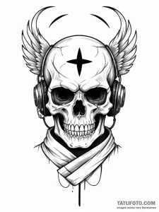 Kamikaze pilot's headband (hachimaki) tied ar... - эскиз тату (№1751830053_0, 06.07.2025 19:27) — Tatufoto.com