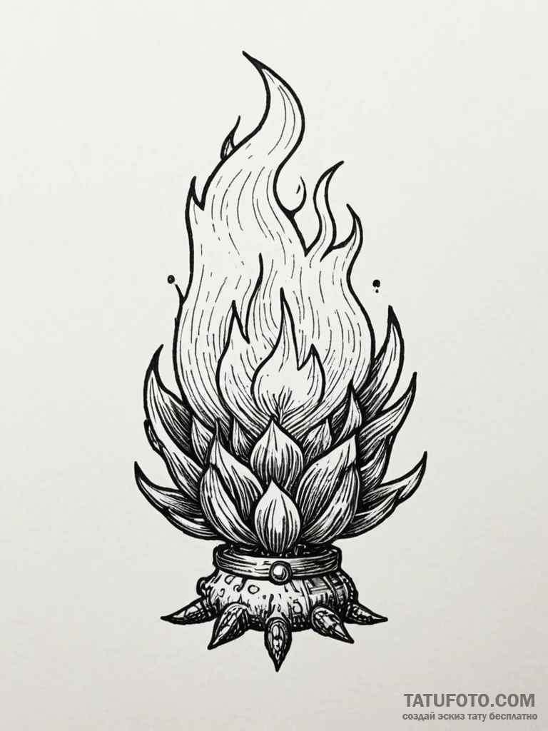 Calcifer from howl’s moving castle, tattoo dr… — эскиз тату (№1751830221_0, 06.07.2025 19:30) — Tatufoto.com