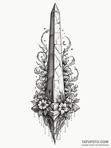 Obelisk, timeless and monumental, ink illustr... - эскиз тату (№1751830389_0, 06.07.2025 19:33) — Tatufoto.com