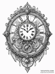 Angelic clock floating in light, concept art... - эскиз тату (№1751831904_0, 06.07.2025 19:58) — Tatufoto.com