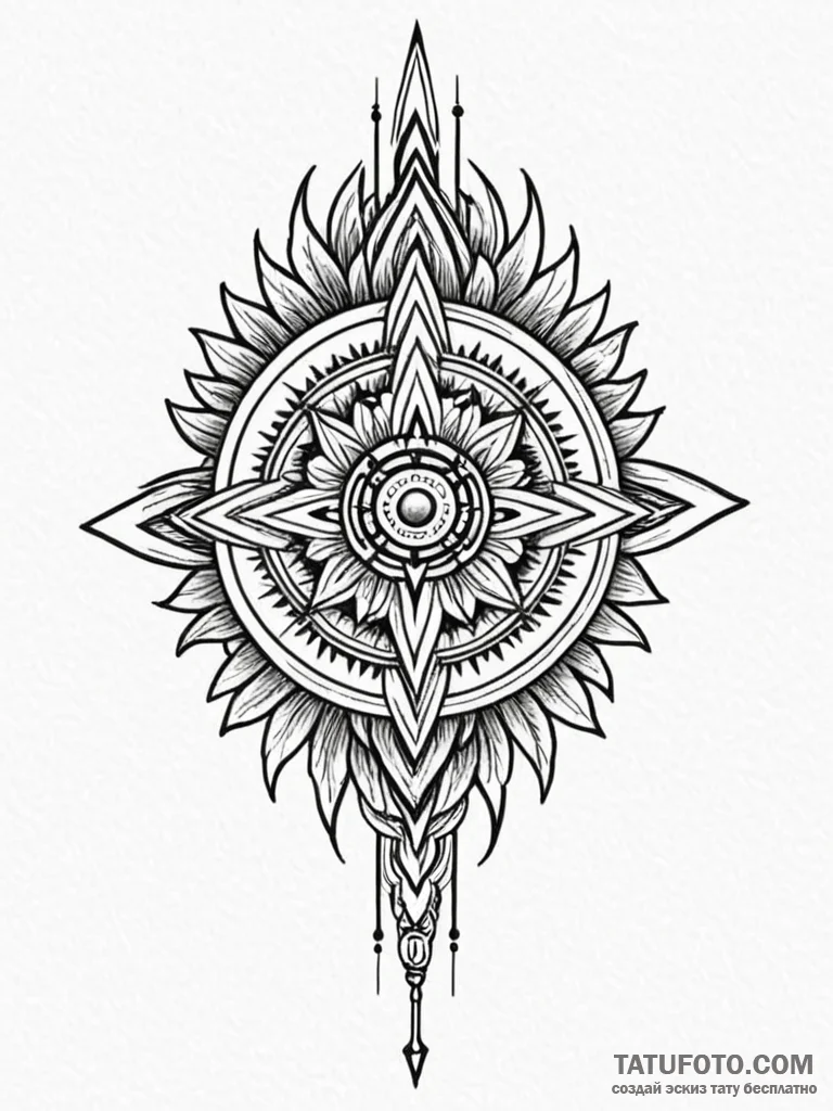 Feathered dagger crowned in roots, tattoo ske... - эскиз тату (№1751832244_0, 06.07.2025 20:04) — Tatufoto.com