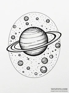 Planet earth with a ring like saturn, artisti... - эскиз тату (№1751832752_0, 06.07.2025 20:12) — Tatufoto.com
