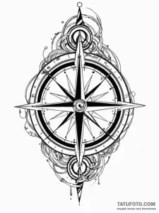 A detailed broken compass, lost,, tattoo draw... - эскиз тату (№1751832837_0, 06.07.2025 20:13) — Tatufoto.com