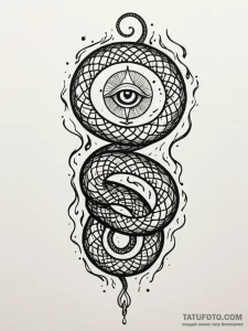 Abyssal serpent with burning eyes, tattoo ske... - эскиз тату (№1751833006_0, 06.07.2025 20:16) — Tatufoto.com