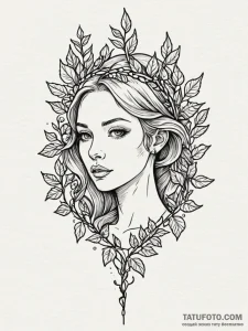 Yew staff crowned with ivy, tattoo drawing ou... - эскиз тату (№1751833766_0, 06.07.2025 20:29) — Tatufoto.com