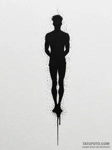 Man (silhouette/figure), tattoo drawing outli... - эскиз тату (№1751833935_0, 06.07.2025 20:32) — Tatufoto.com