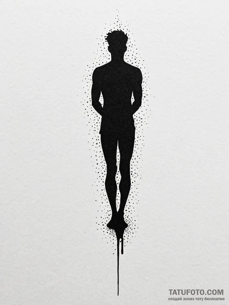 Man (silhouette/figure), tattoo drawing outli... - эскиз тату (№1751833935_0, 06.07.2025 20:32) — Tatufoto.com