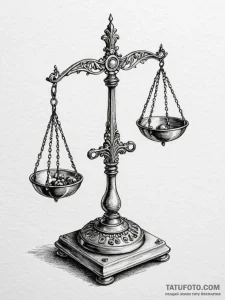 Weighing scales, held in perfect balance, ink... - эскиз тату (№1751834020_0, 06.07.2025 20:33) — Tatufoto.com