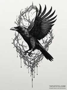 Raven claw tearing through veil, tattoo line... - эскиз тату (№1751834274_0, 06.07.2025 20:37) — Tatufoto.com