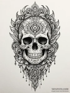 Key turning within bone lock, tattoo line art... - эскиз тату (№1751834358_0, 06.07.2025 20:39) — Tatufoto.com