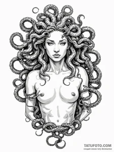 Medusa (full figure, not just the head) - эскиз тату (№1751834696_0, 06.07.2025 20:44) — Tatufoto.com
