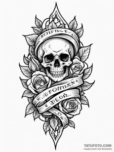 Burning scroll of forbidden text, concept art... - эскиз тату (№1751835326_0, 06.07.2025 20:55) — Tatufoto.com