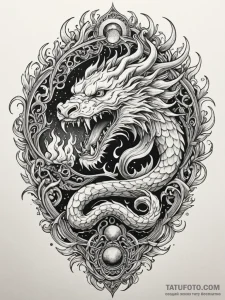 Jade relic devouring celestial flame, tattoo... - эскиз тату (№1751835914_0, 06.07.2025 21:05) — Tatufoto.com