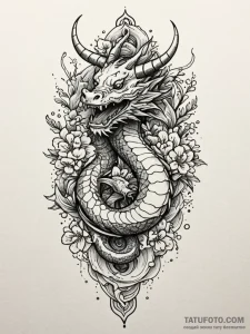 Bone horn with cracks, tattoo line art, dotwo... - эскиз тату (№1751836419_0, 06.07.2025 21:13) — Tatufoto.com