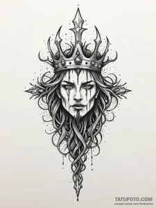 Haunted blade crowned in roots, concept art f... - эскиз тату (№1751836505_0, 06.07.2025 21:15) — Tatufoto.com