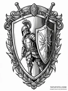 Crossed gladius swords behind a roman legiona... - эскиз тату (№1751837474_0, 06.07.2025 21:31) — Tatufoto.com