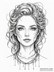 Astral chains glowing bright, tattoo line art... - эскиз тату (№1751837982_0, 06.07.2025 21:39) — Tatufoto.com